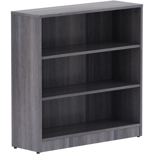 Lorell Bookcase, 3 Shelves, 36"x12'x36", Weathered Charcoal