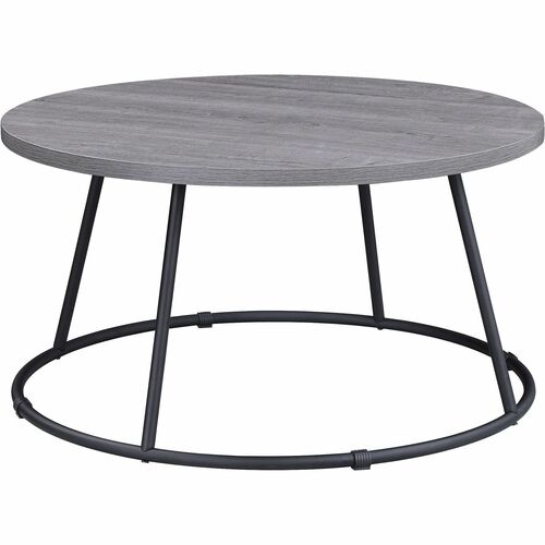 Lorell Coffee Table, Round, Steel Base, 31-1/2"x16-3/4", WCharcoal