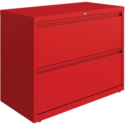 Lorell Lateral File, 2-Drawer, 36"x18-5/8"x28", Red