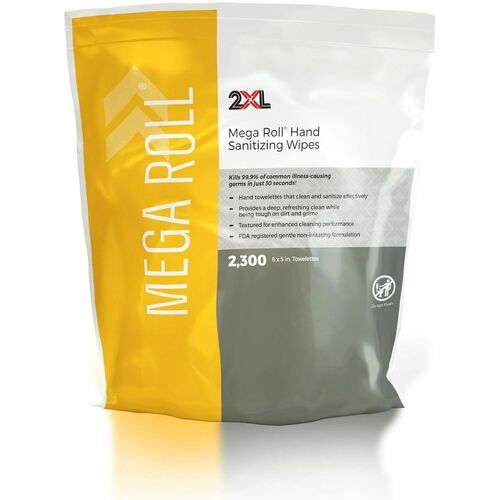 2XL CORP Sanitizing Wipes, FDA Approved, 8"x6", 2300/RL, WE