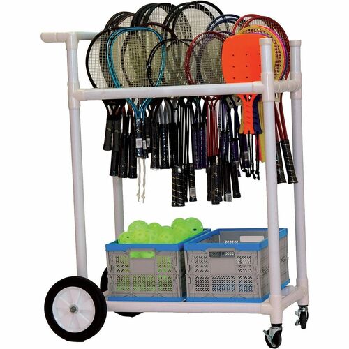Champion Sports Cart, f/Rackets, Mobile, Hvy-dty, Plastic, 20"x33"x47", WE