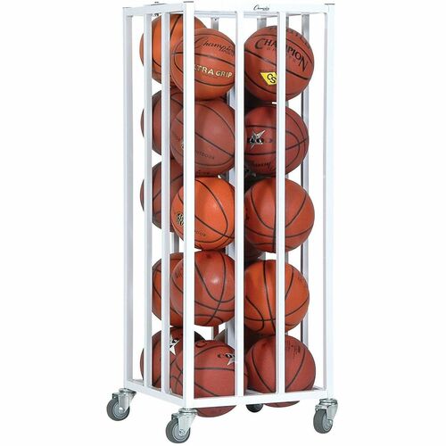 Champion Sports Ball Cage, Mobile, Lockable, 20-Ball Cap, 20"x20"x48", BK