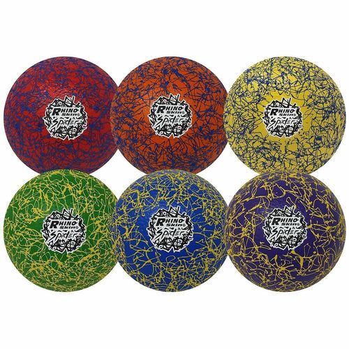 Champion Sports Dodgeballs, Low-Density, Hi-Tech, Rhino Skin, 6", 6/ST, AST