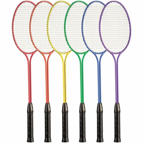 Champion Sports Badminton Rackets,Steel TwinShaft,NylonStrings,26"L,6/ST,AST