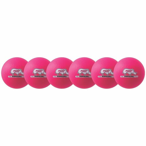 Champion Sports Dodge Ball Set, Low-Bounce, 6", 6/Set, Neon Pink