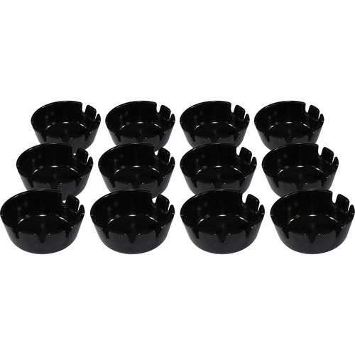 Impact Products Ashtray,Round,Heat-resistant Plastic,4-3/4"x1-3/4",12/BX,BK