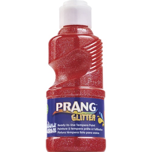 Dixon Ticonderoga Company Tempera Paint, Glitter, RTU, Washable, 8oz, Red
