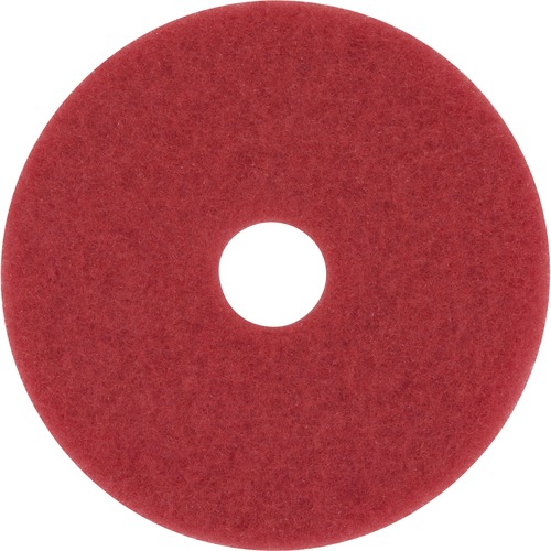 3M Buffer Pad, f/Floors, Low Speed, 14"Dia, 5/CT, Red