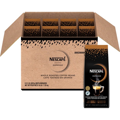 Nestle USA Coffee, Whole Bean, Espresso, 2 lb, Brown