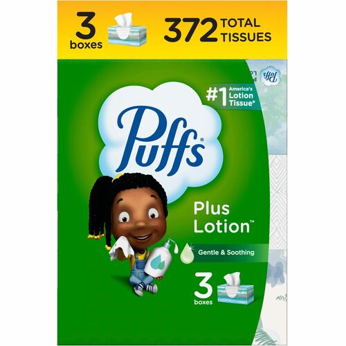 Procter & Gamble Commercial Facial Tissues, Puffs w/Lotion, 124/BX, 3BX/PK, WE