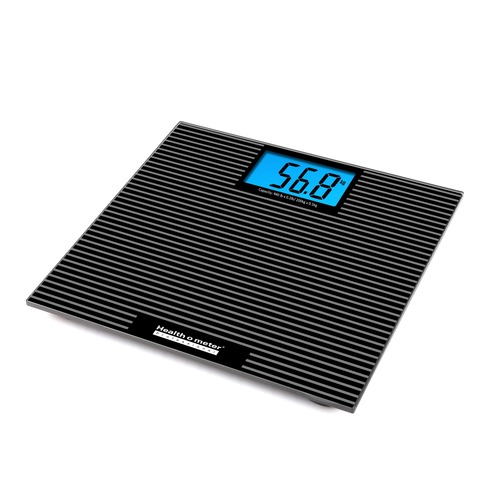 Health-O-Meter Scale, Digital, Glass, 13"Wx13"Lx7/8"H, Black