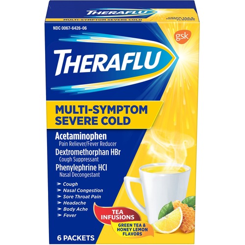 Glaxosmith Kline Cnsmr Hlth Acetaminophen, Theraflu, Cold/Cough, 6/PK, Orange