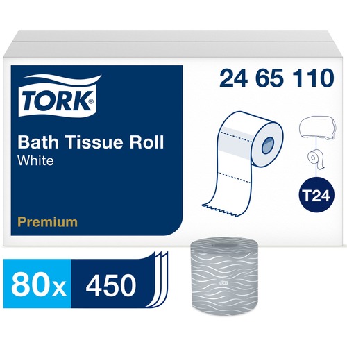 TORK Bath Tissue, 2 Ply, 3-9/10"Wx156'L, 80/CT, White