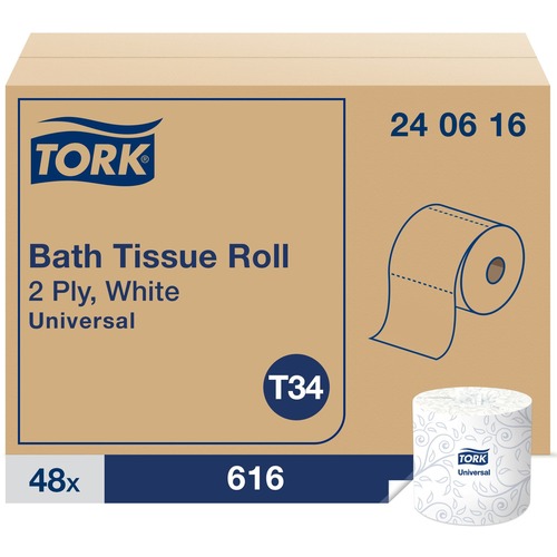 TORK Bath Tissue, 2 Ply, 3-3/4"Wx205'L, 48/CT, White