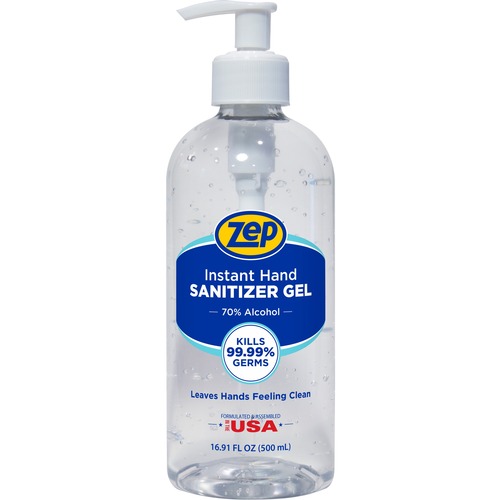 Zep Commercial Hand Sanitizer, Pump-friendly, Alcohol-based, 500ml, Clear