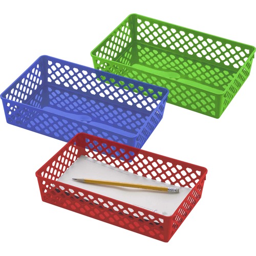 Officemate Supply Basket, Large, 10-3/5"Wx6-1/10"Dx3-2/5"H, 3/ST, AST