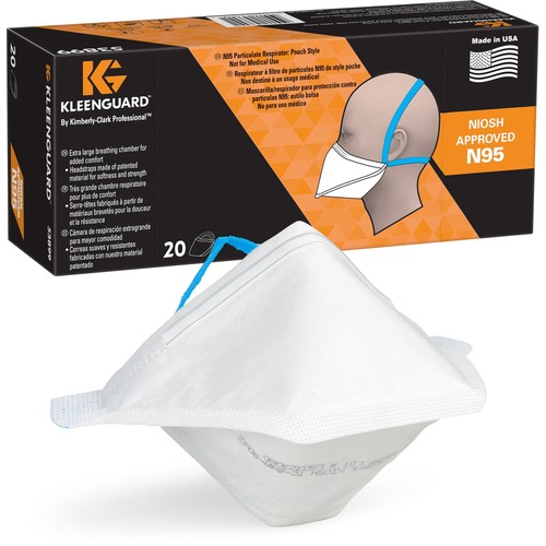 Kimberly-Clark Professional Respirator,N95,NIOSH-approved,Pouch-Style,20/PK,WE