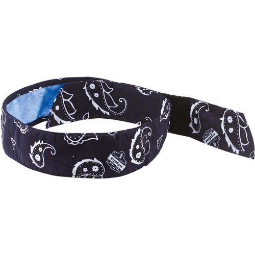 Ergodyne Headband,Bandana,Cooling,Hook/Loop,6/CT,NavyWestern