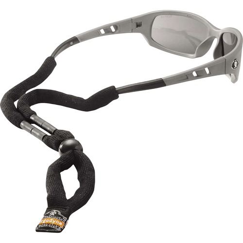 Ergodyne Lanyard,f/Glasses,Breakaway,Adjustable,Cotton,6/CT,BK