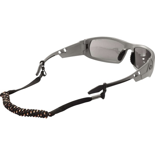 Ergodyne Lanyard,f/Glasses,Elastic Coil,Loops,6/CT,BK