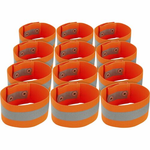 Ergodyne Arm/Leg Band,ButtonSnapClosure,L/XL,12/CT,Orange