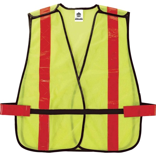 Ergodyne Safety Vest,Non-Certified,X-Back,Hi-Vis,Hook/Loop,Mesh,LM