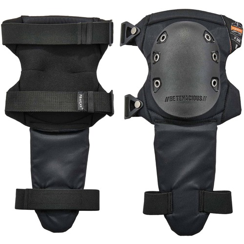 Ergodyne Knee Pads,w/ShinGuard,RubberCap,FoamPad,Long,2/PR,BlackCap