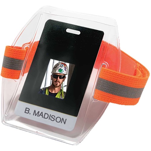 Ergodyne Badge Holder,Arm Band,HighVisibility,Vinyl,12"-18",6/CT,OE