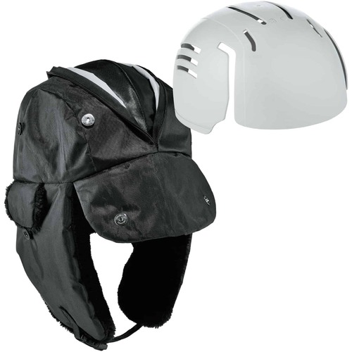 Ergodyne Hat,Trapper,w/BumpCap,Zippered,Thermal,Reflective,L/XL,BK