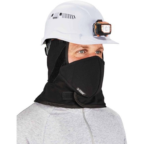 Ergodyne Hard Hat Liner Kit,w/Mouthcover,HL,2-Layer,ElasticFit,BK
