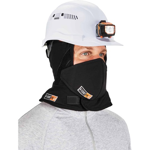 Ergodyne Hard Hat Liner,w/Mouthcover,FR,HL,ElasticFit,Shoulder,BK