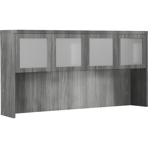 Safco Hutch,w/Glass Doors,72"x15"x39.125",Gray Steel