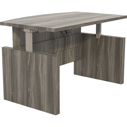 Safco Desk,Height-Adj,w/Mod Panel,72"x42"x29.5-49.25",Gray Steel