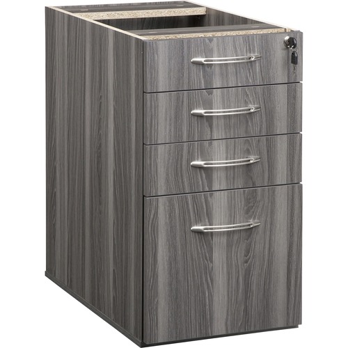 Safco Pedestal,f/Desk,No Top,P/B/B/F,15.25"x26.5"x27.5",Gray Steel
