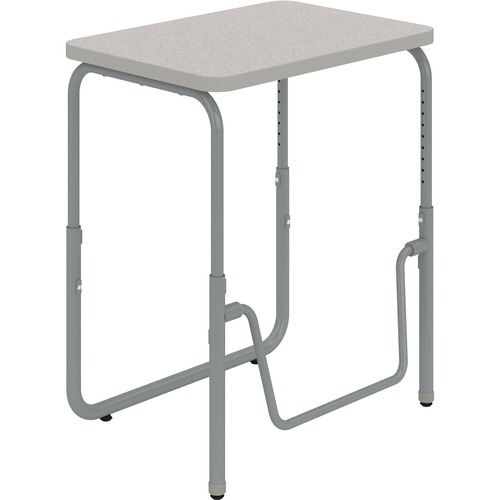 Safco Desk,Hght-Adj,w/Bar,27.75"x19.75"x22"-30",Pebble Gray
