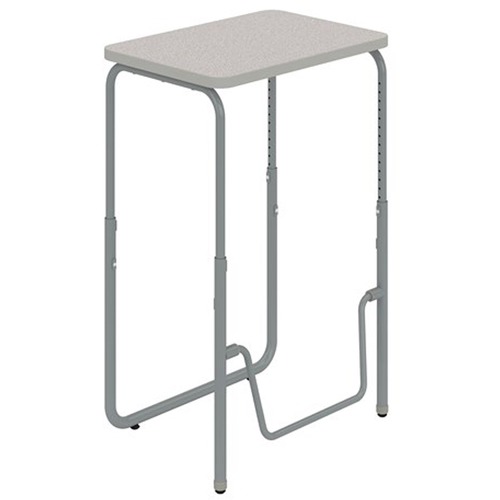 Safco Desk,Hght-Adj,w/Bar,27.75"x19.75"x29"-43",Pebble Gray