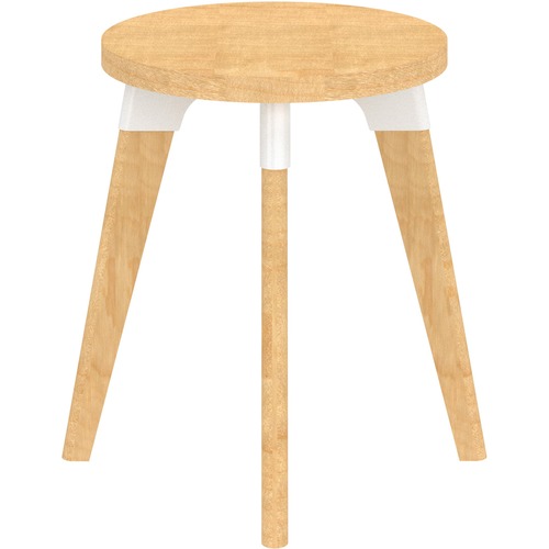Safco End Table,Wood/Steel,14"Diax17-1/2",Natural/Designer White