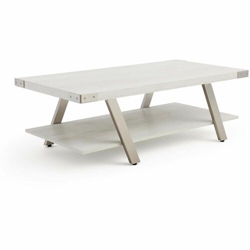 Safco Coffee Table,2-Shelf,48"x23.75"x16",White Ash
