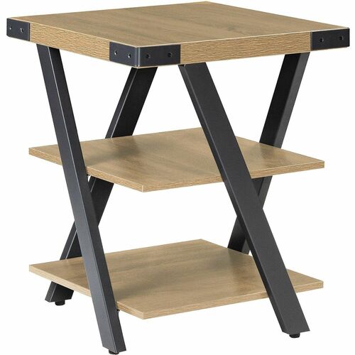 Safco End Table,3-Shelf,Steel/Laminate,20"x20"x25",Sand Dune