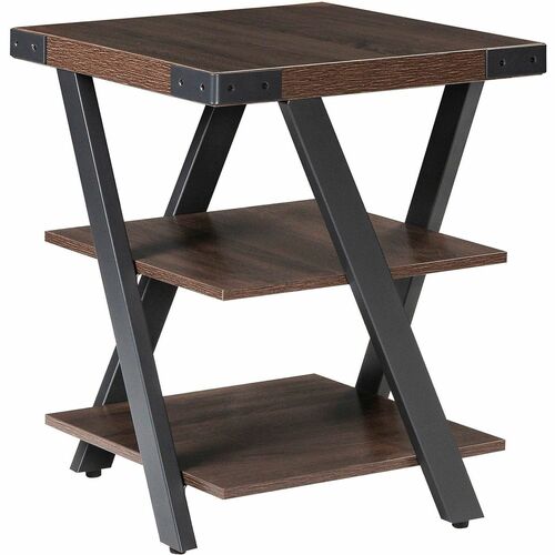 Safco End Table,3-Shelf,Steel/Lam,20"x20"x25",Southern Tobacco