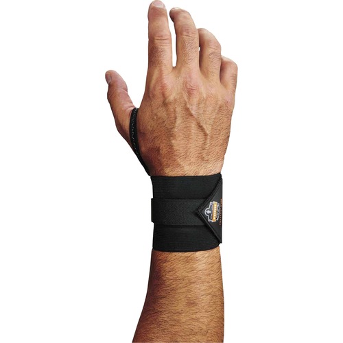 Ergodyne Wrist Wrap,w/Thumb Loop,Small/Medium,6/CT,Black