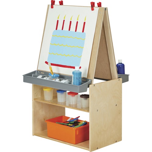 Jonti-Craft, Inc. Art Center,w/Storage,2-Station,25"x23-1/2"x42",Baltic