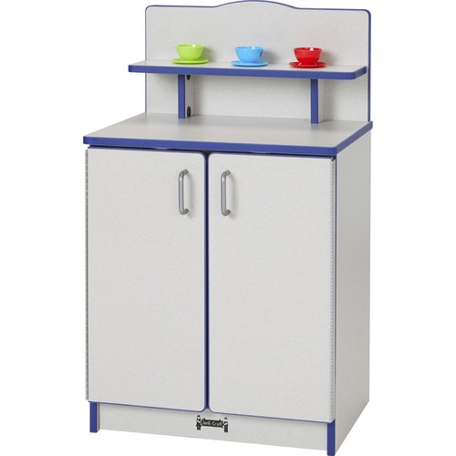 Jonti-Craft, Inc. Play Kitchen Cupboard, Blue Edge, 20"Wx15"Dx33-1/2"H, Gray