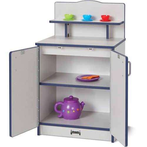 Jonti-Craft, Inc. Play Kitchen Cupboard, Navy Edge, 20"Wx15"Dx33-1/2"H, Gray