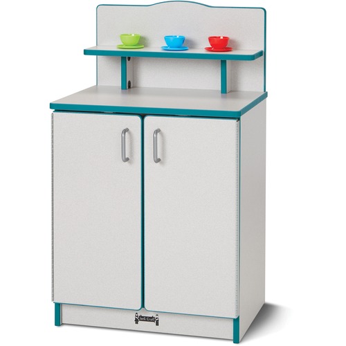 Jonti-Craft, Inc. Play Kitchen Cupboard, Teal Edge, 20"Wx15"Dx33-1/2"H, Gray