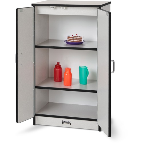 Jonti-Craft, Inc. Play Kitchen Refrigerator, Black Edge, 20"Wx15"Dx27"H, Gray