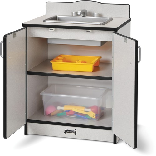 Jonti-Craft, Inc. Play Kitchen Sink, Black Edge, 20"Wx15"Dx27"H, Gray