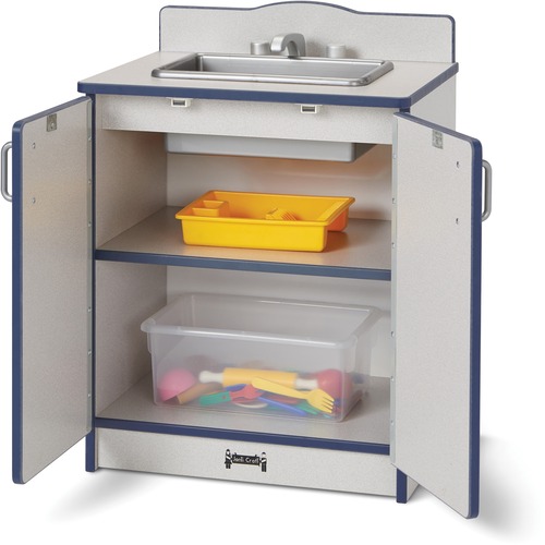 Jonti-Craft, Inc. Play Kitchen Sink, Navy Edge, 20"Wx15"Dx27"H, Gray