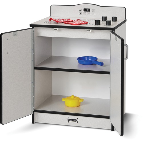 Jonti-Craft, Inc. Play Kitchen Stove, Black Edge, 20"Wx15"Dx27"H, Gray