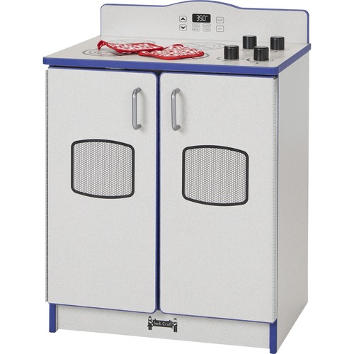 Jonti-Craft, Inc. Play Kitchen Stove, Blue Edge, 20"Wx15"Dx27"H, Gray